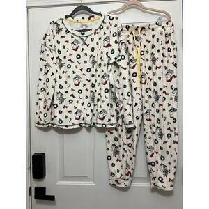 Peanuts Women's Snoopy Pajama Set Woodstock Lounge Wear Comfortable Soft Large